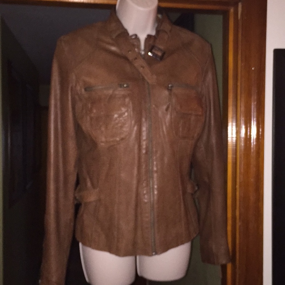 Brown/coñac leather jacket